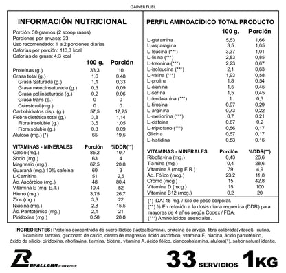 Gainer Fuel 1 Kg | Volumen
